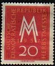 Germany 1957 Anagrama 20 DM Rojo Scott 365